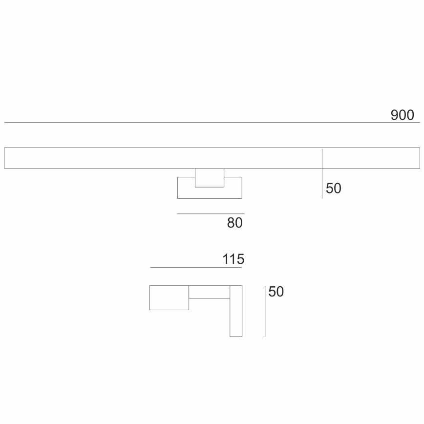 Brilagi - LED Vannas istabas spoguļa apgaismojums WOODY MIRROR LED/15W/230V 90 cm IP44 ozols rieksts/melna