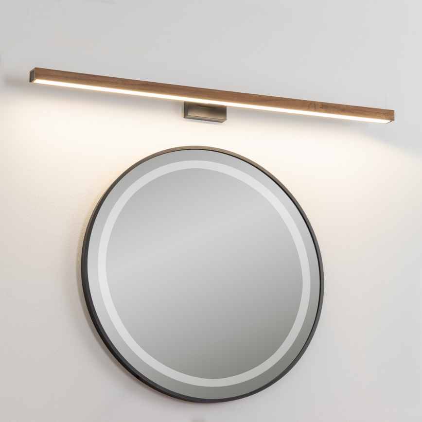 Brilagi - LED Vannas istabas spoguļa apgaismojums WOODY MIRROR LED/15W/230V 90 cm IP44 ozols ķirsis/melna