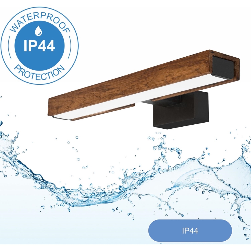 Brilagi - LED Vannas istabas spoguļa apgaismojums WOODY MIRROR LED/8W/230V 40 cm IP44 ozols ķirsis/melna