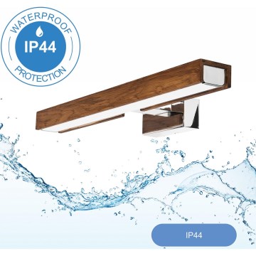 Brilagi - LED Vannas istabas spoguļa apgaismojums WOODY MIRROR LED/8W/230V 40 cm IP44 ozols ķirsis/spīdīgi hromēts