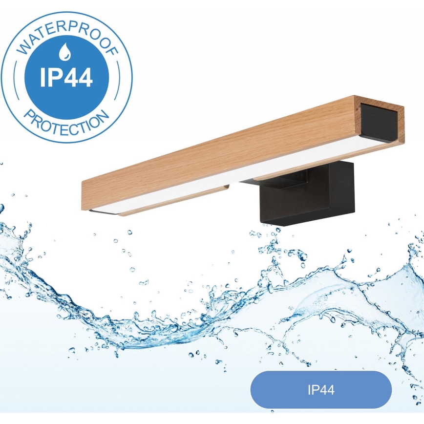 Brilagi - LED Vannas istabas spoguļa apgaismojums WOODY MIRROR LED/8W/230V 40 cm IP44 ozols/melna