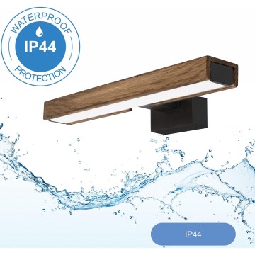 Brilagi - LED Vannas istabas spoguļa apgaismojums WOODY MIRROR LED/8W/230V 40 cm IP44 ozols rieksts/melna