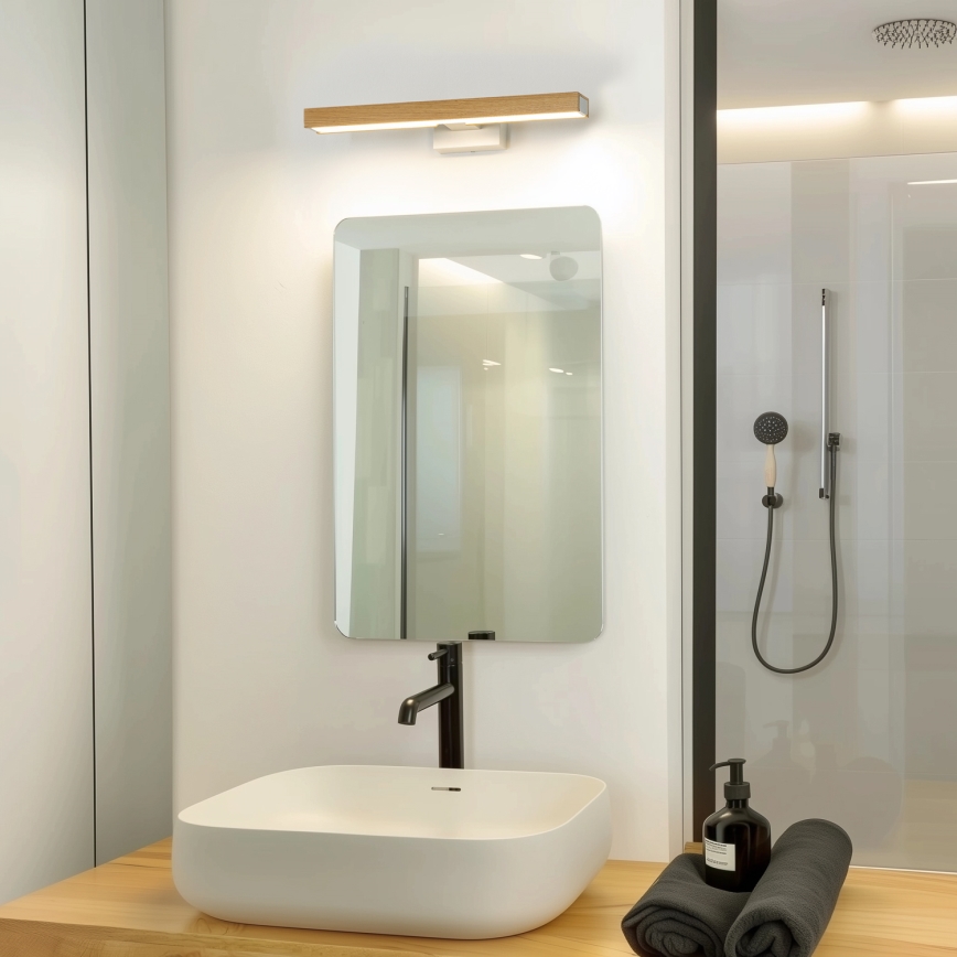 Brilagi - LED Vannas istabas spoguļa apgaismojums WOODY MIRROR LED/8W/230V 40 cm IP44 ozols/balta