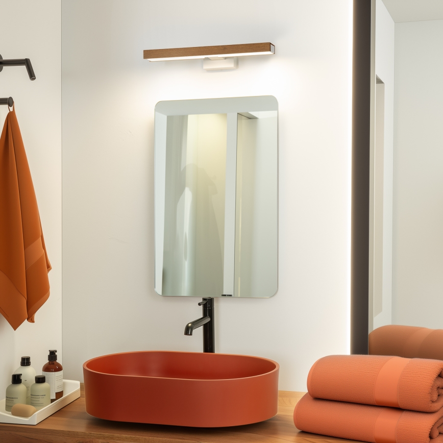 Brilagi - LED Vannas istabas spoguļa apgaismojums WOODY MIRROR LED/8W/230V 40 cm IP44 ozols ķirsis/balta