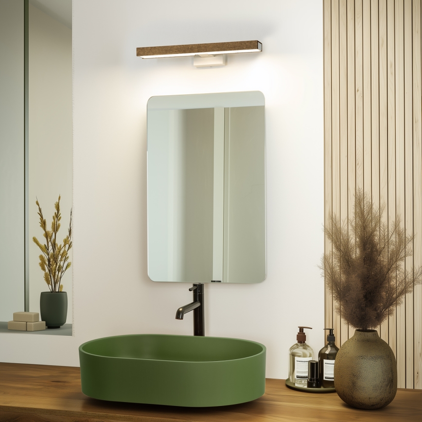 Brilagi - LED Vannas istabas spoguļa apgaismojums WOODY MIRROR LED/8W/230V 40 cm IP44 ozols rieksts/balta