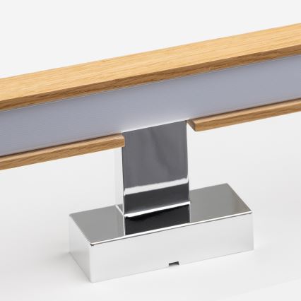 Brilagi - LED Vannas istabas spoguļa apgaismojums WOODY MIRROR LED/8W/230V 40 cm IP44 ozols/spīdīgi hromēts