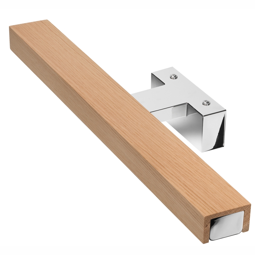 Brilagi - LED Vannas istabas spoguļa apgaismojums WOODY MIRROR LED/8W/230V 40 cm IP44 ozols/spīdīgi hromēts