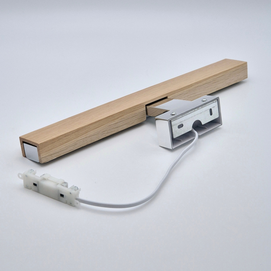 Brilagi - LED Vannas istabas spoguļa apgaismojums WOODY MIRROR LED/8W/230V 40 cm IP44 ozols/spīdīgi hromēts