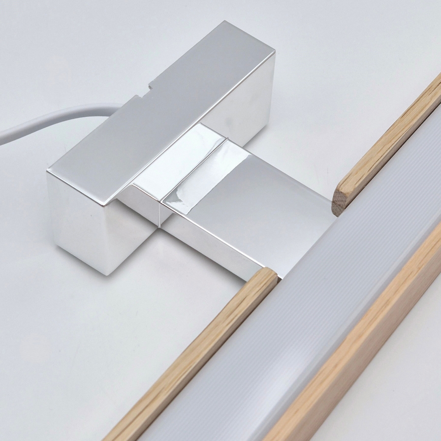Brilagi - LED Vannas istabas spoguļa apgaismojums WOODY MIRROR LED/8W/230V 40 cm IP44 ozols/spīdīgi hromēts