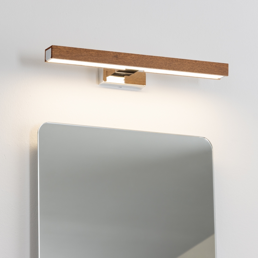 Brilagi - LED Vannas istabas spoguļa apgaismojums WOODY MIRROR LED/8W/230V 40 cm IP44 ozols ķirsis/spīdīgi hromēts