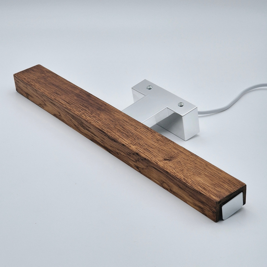 Brilagi - LED Vannas istabas spoguļa apgaismojums WOODY MIRROR LED/8W/230V 40 cm IP44 ozols ķirsis/spīdīgi hromēts