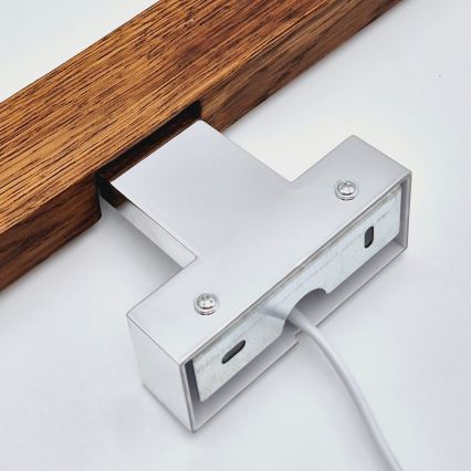 Brilagi - LED Vannas istabas spoguļa apgaismojums WOODY MIRROR LED/8W/230V 40 cm IP44 ozols ķirsis/spīdīgi hromēts
