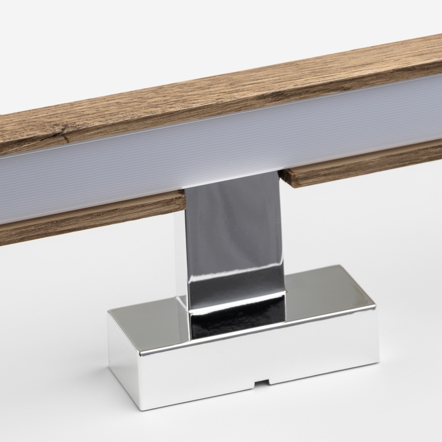 Brilagi - LED Vannas istabas spoguļa apgaismojums WOODY MIRROR LED/8W/230V 40 cm IP44 ozols rieksts/spīdīgi hromēts