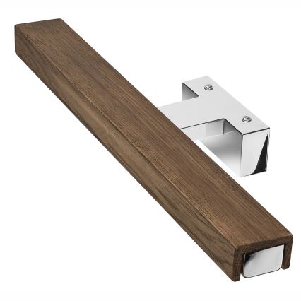 Brilagi - LED Vannas istabas spoguļa apgaismojums WOODY MIRROR LED/8W/230V 40 cm IP44 ozols rieksts/spīdīgi hromēts