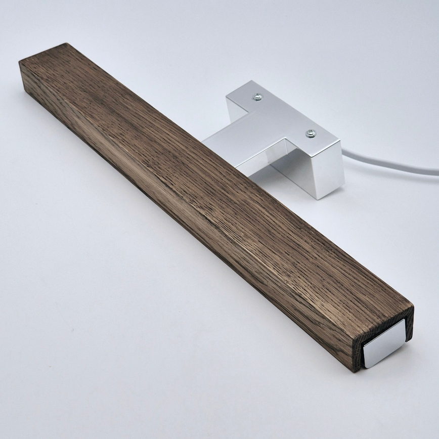 Brilagi - LED Vannas istabas spoguļa apgaismojums WOODY MIRROR LED/8W/230V 40 cm IP44 ozols rieksts/spīdīgi hromēts