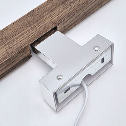 Brilagi - LED Vannas istabas spoguļa apgaismojums WOODY MIRROR LED/8W/230V 40 cm IP44 ozols rieksts/spīdīgi hromēts