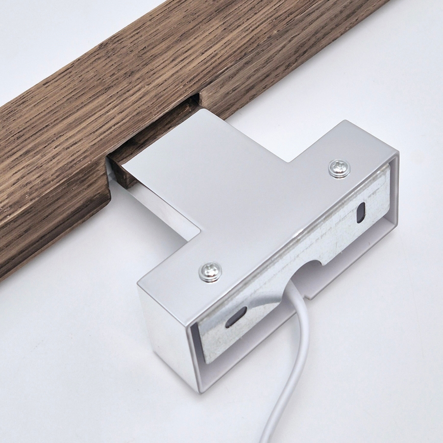 Brilagi - LED Vannas istabas spoguļa apgaismojums WOODY MIRROR LED/8W/230V 40 cm IP44 ozols rieksts/spīdīgi hromēts
