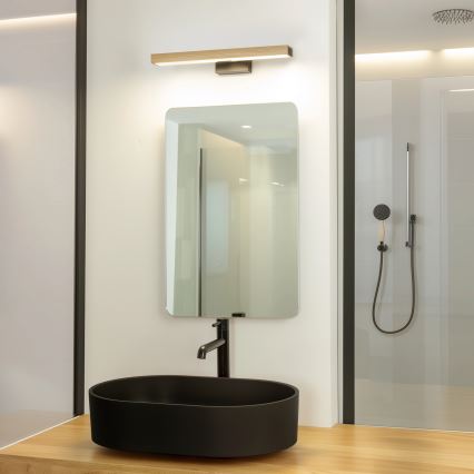 Brilagi - LED Vannas istabas spoguļa apgaismojums WOODY MIRROR LED/8W/230V 40 cm IP44 ozols/melna