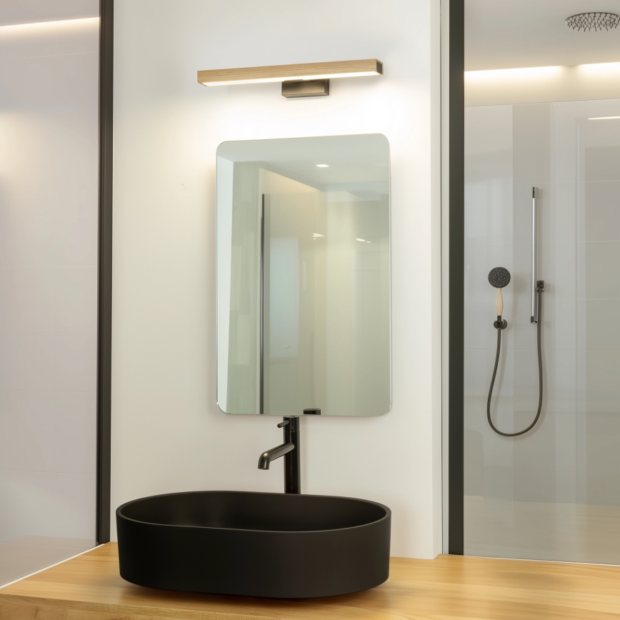 Brilagi - LED Vannas istabas spoguļa apgaismojums WOODY MIRROR LED/8W/230V 40 cm IP44 ozols/melna