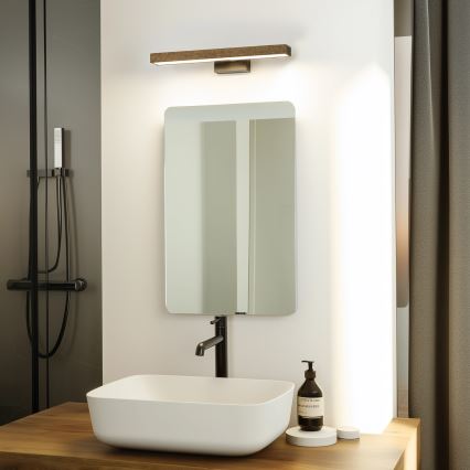 Brilagi - LED Vannas istabas spoguļa apgaismojums WOODY MIRROR LED/8W/230V 40 cm IP44 ozols rieksts/melna