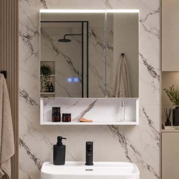 BRILAGI - LED vannas istabas spoguļa skapītis ar apgaismojumu TRABIA DOUBLE 60x70 cm