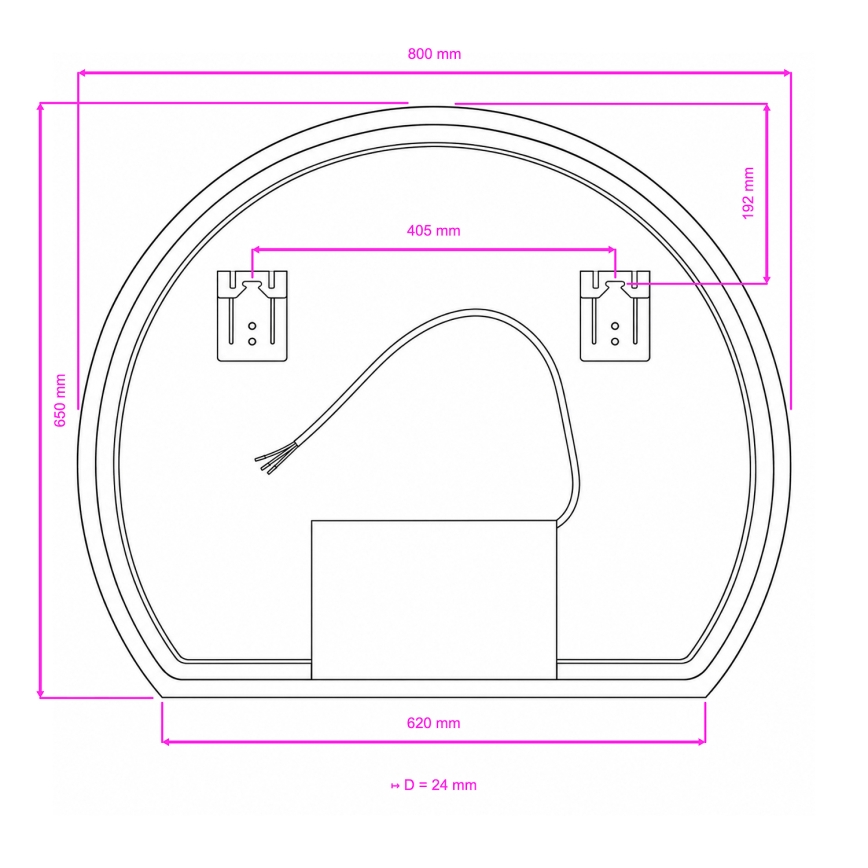 BRILAGI - LED Vannas istabas spogulis ARCO LED/25W/230V 80x72 cm IP44 CRI 90 dimējams + CCT