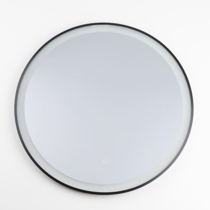 Brilagi - LED vannas istabas spogulis ASTI LED/19W/230V Ø 60 cm melns IP44 CRI 90 aptumšojams + CCT