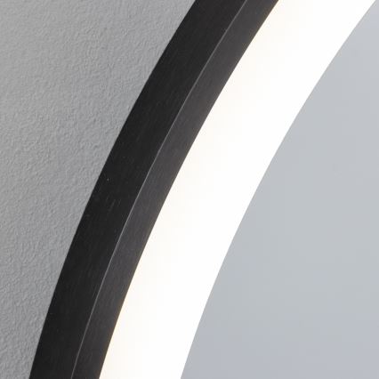 Brilagi - LED vannas istabas spogulis ASTI LED/19W/230V Ø 60 cm melns IP44 CRI 90 aptumšojams + CCT