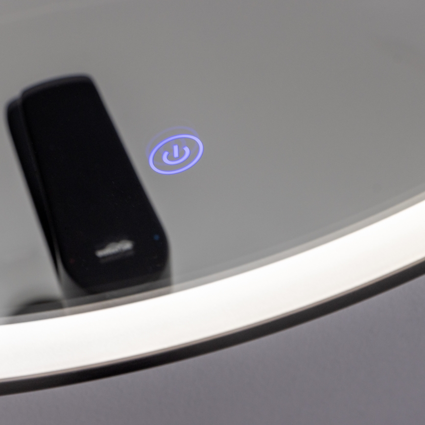 Brilagi - LED vannas istabas spogulis ASTI LED/19W/230V Ø 60 cm melns IP44 CRI 90 aptumšojams + CCT