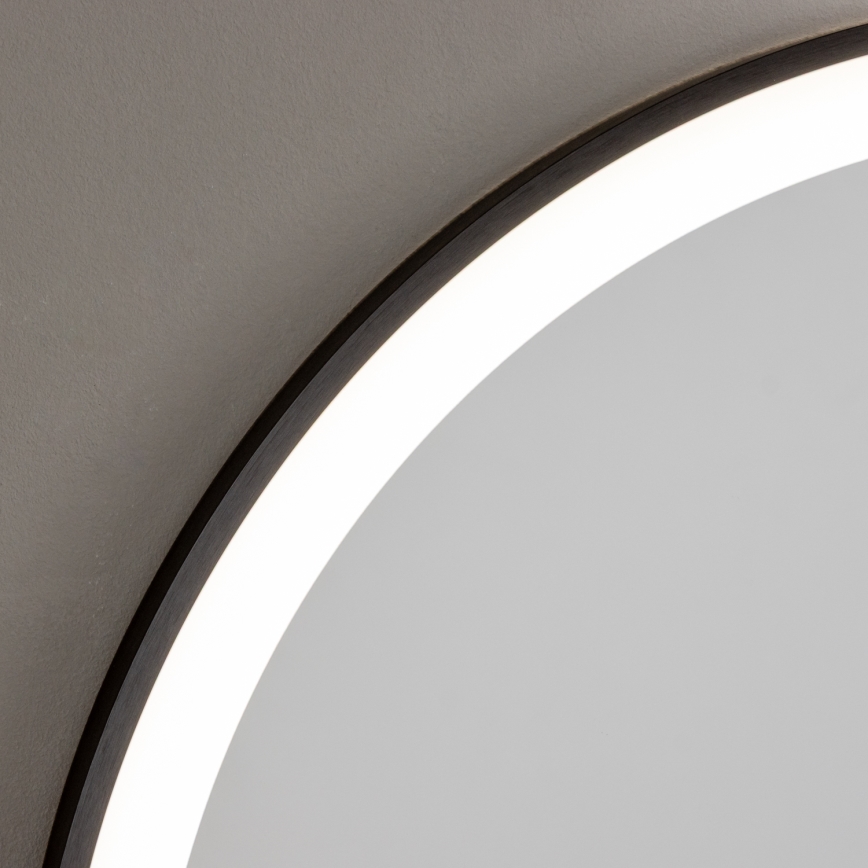 Brilagi - LED vannas istabas spogulis ASTI LED/19W/230V Ø 60 cm melns IP44 CRI 90 aptumšojams + CCT