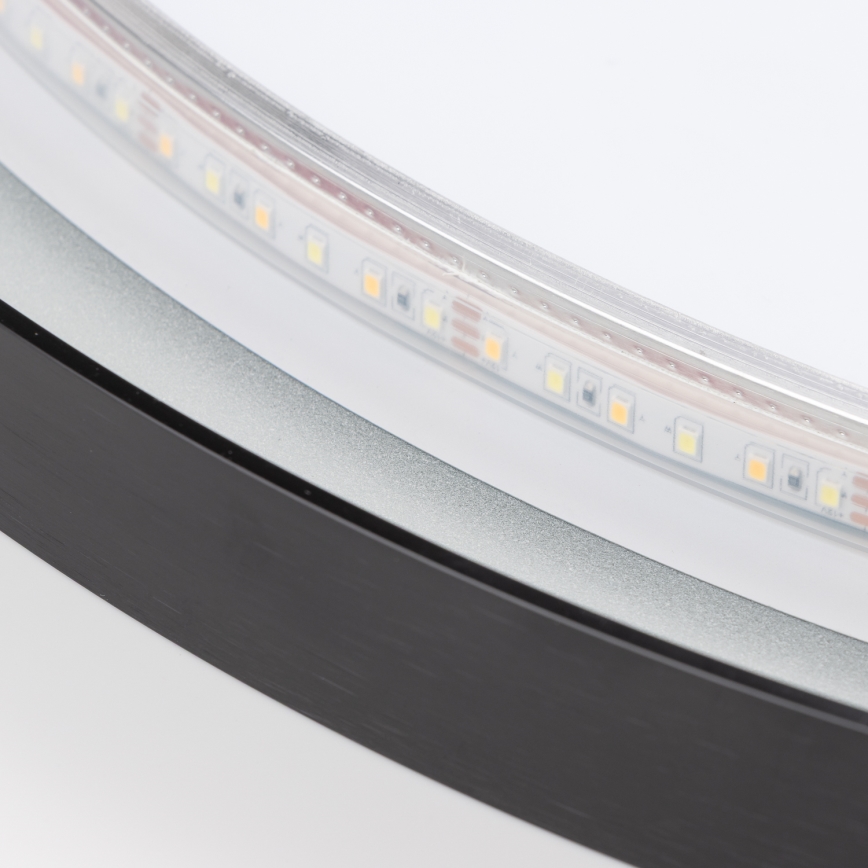 Brilagi - LED vannas istabas spogulis ASTI LED/19W/230V Ø 60 cm melns IP44 CRI 90 aptumšojams + CCT