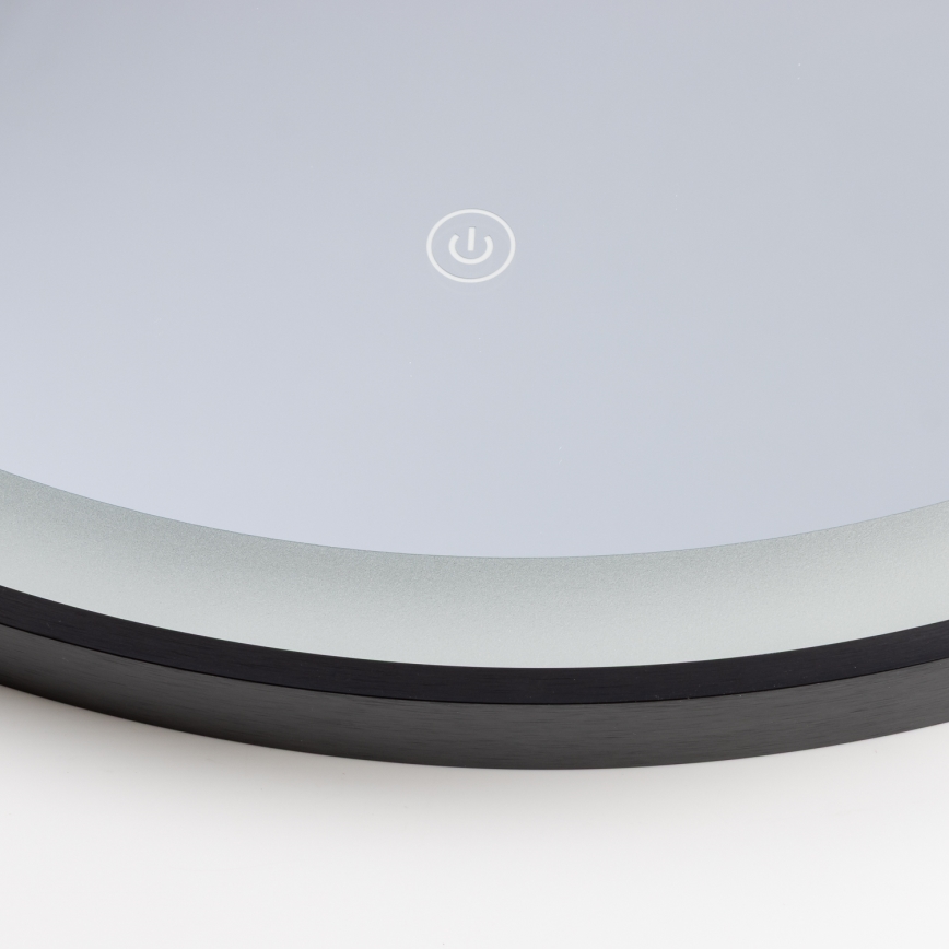 Brilagi - LED vannas istabas spogulis ASTI LED/19W/230V Ø 60 cm melns IP44 CRI 90 aptumšojams + CCT