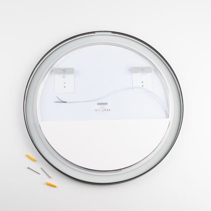 Brilagi - LED vannas istabas spogulis ASTI LED/19W/230V Ø 60 cm melns IP44 CRI 90 aptumšojams + CCT