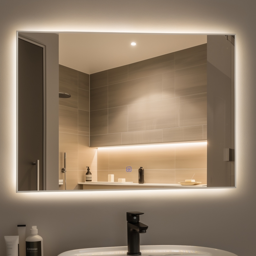 BRILAGI - LED vannas istabas spogulis DESIO LED/28W/230V 60x80 cm sudraba IP44 CRI 90 dimējams + CCT