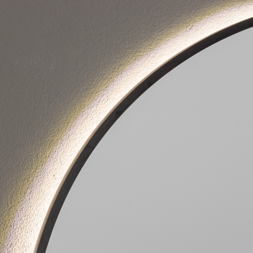 Brilagi - LED vannas istabas spogulis NOVARA LED/19W/230V Ø 60 cm melns IP44 CRI 90 ar regulējamu spilgtumu + CCT