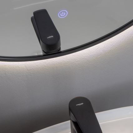 Brilagi - LED vannas istabas spogulis NOVARA LED/19W/230V Ø 60 cm melns IP44 CRI 90 ar regulējamu spilgtumu + CCT