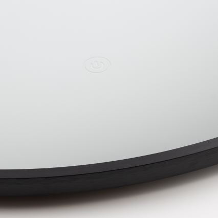 Brilagi - LED vannas istabas spogulis NOVARA LED/19W/230V Ø 60 cm melns IP44 CRI 90 ar regulējamu spilgtumu + CCT