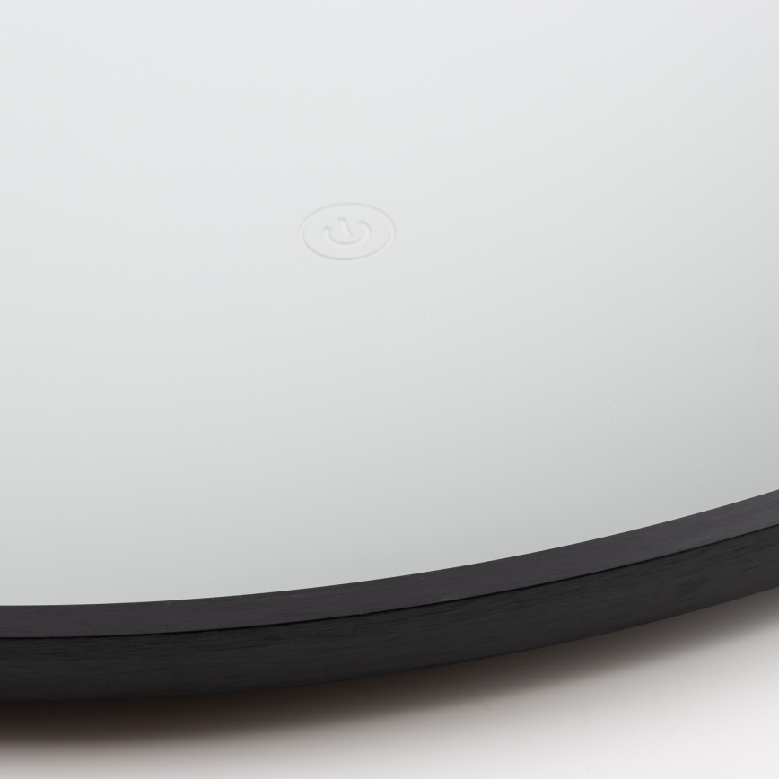 Brilagi - LED vannas istabas spogulis NOVARA LED/19W/230V Ø 60 cm melns IP44 CRI 90 ar regulējamu spilgtumu + CCT