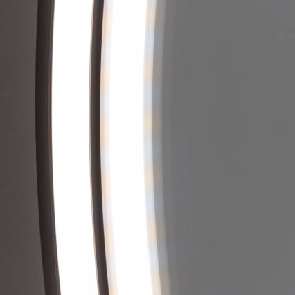 Brilagi - LED vannas istabas spogulis PALANZO LED/19W/230V Ø 60 cm melns IP44 CRI 90 ar regulējamu spilgtumu + CCT