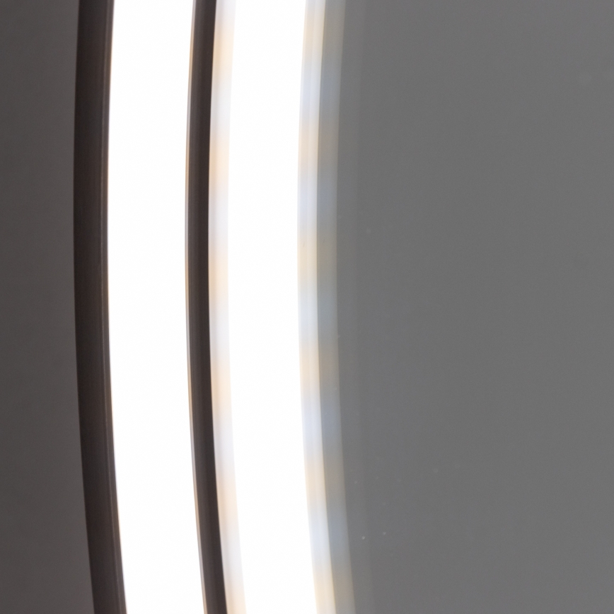 Brilagi - LED vannas istabas spogulis PALANZO LED/19W/230V Ø 60 cm melns IP44 CRI 90 ar regulējamu spilgtumu + CCT