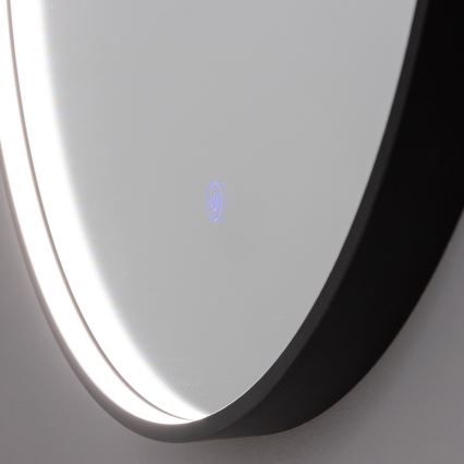 Brilagi - LED vannas istabas spogulis PALANZO LED/19W/230V Ø 60 cm melns IP44 CRI 90 ar regulējamu spilgtumu + CCT