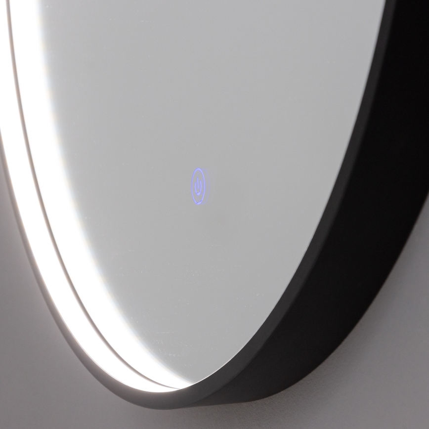 Brilagi - LED vannas istabas spogulis PALANZO LED/19W/230V Ø 60 cm melns IP44 CRI 90 ar regulējamu spilgtumu + CCT