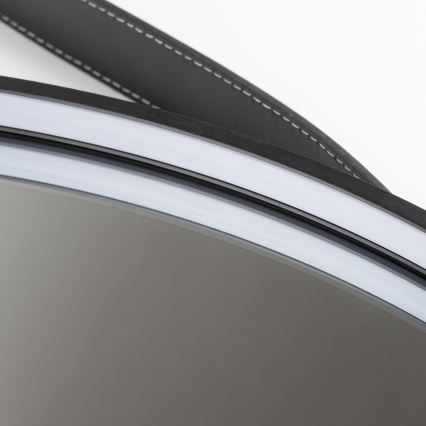 Brilagi - LED vannas istabas spogulis PALANZO LED/19W/230V Ø 60 cm melns IP44 CRI 90 ar regulējamu spilgtumu + CCT