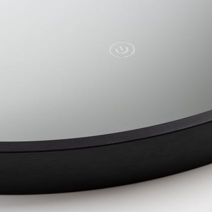 Brilagi - LED vannas istabas spogulis PALANZO LED/19W/230V Ø 60 cm melns IP44 CRI 90 ar regulējamu spilgtumu + CCT