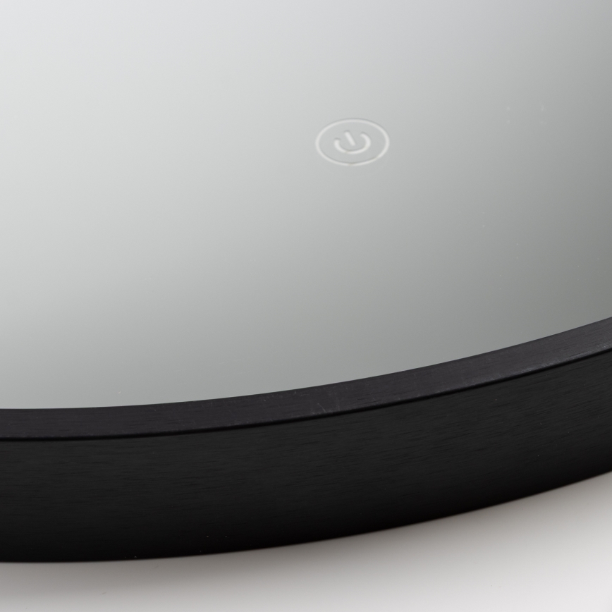 Brilagi - LED vannas istabas spogulis PALANZO LED/19W/230V Ø 60 cm melns IP44 CRI 90 ar regulējamu spilgtumu + CCT