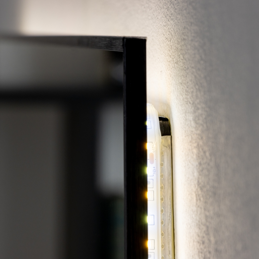 Brilagi - LED vannas istabas spogulis SUELLO LED/24W/230V 60x60 cm melns IP44 CRI 90 dimmējams + CCT