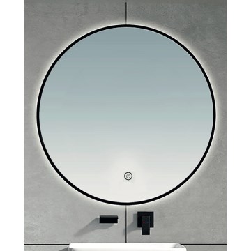 Brilagi - LED vannas istabas spogulis VENA BLACK LED/19W/230V Ø 60 cm IP44 CRI 90 aptumšojams + CCT