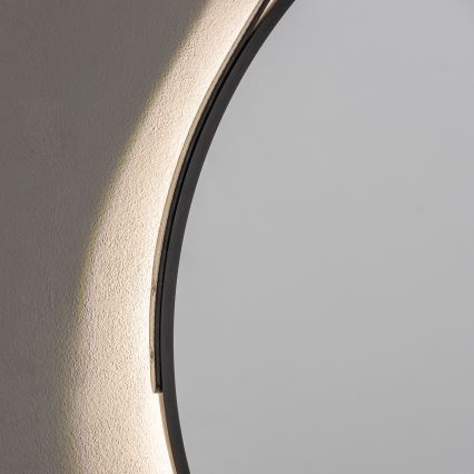 Brilagi - LED vannas istabas spogulis VERESE LED/19W/230V Ø 60 cm melns IP44 CRI 90 ar regulējamu spilgtumu + CCT