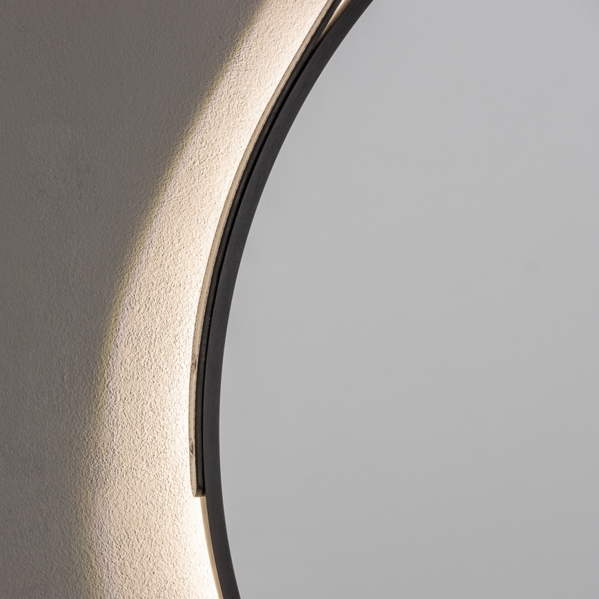 Brilagi - LED vannas istabas spogulis VERESE LED/19W/230V Ø 60 cm melns IP44 CRI 90 ar regulējamu spilgtumu + CCT