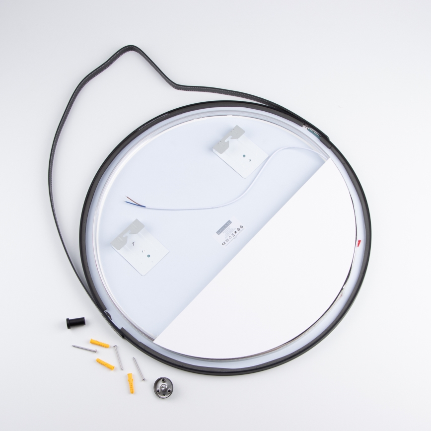 Brilagi - LED vannas istabas spogulis VERESE LED/19W/230V Ø 60 cm melns IP44 CRI 90 ar regulējamu spilgtumu + CCT